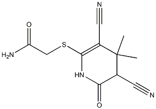 2-[(3,5-dicyano-4,4-dimethyl-6-oxo-1,4,5,6-tetrahydro-2-pyridinyl)sulfanyl]acetamide Struktur