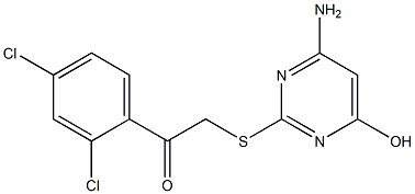 2-[(4-amino-6-hydroxy-2-pyrimidinyl)sulfanyl]-1-(2,4-dichlorophenyl)ethanone Struktur