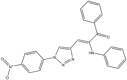 2-anilino-3-(1-{4-nitrophenyl}-1H-1,2,3-triazol-4-yl)-1-phenyl-2-propen-1-one Struktur