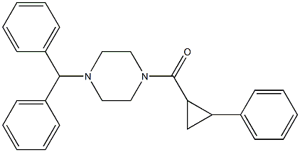 1-benzhydryl-4-[(2-phenylcyclopropyl)carbonyl]piperazine Struktur