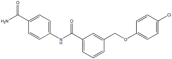 N-[4-(aminocarbonyl)phenyl]-3-[(4-chlorophenoxy)methyl]benzamide Struktur