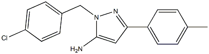 1-[(4-chlorophenyl)methyl]-3-(4-methylphenyl)-1H-pyrazol-5-amine Struktur