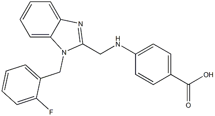 4-({[1-(2-fluorobenzyl)-1H-benzimidazol-2-yl]methyl}amino)benzoic acid Struktur