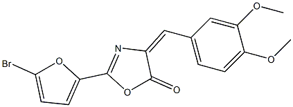 2-(5-bromo-2-furyl)-4-(3,4-dimethoxybenzylidene)-1,3-oxazol-5(4H)-one Struktur