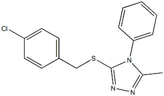 4-chlorobenzyl 5-methyl-4-phenyl-4H-1,2,4-triazol-3-yl sulfide Struktur