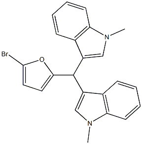 3-[(5-bromo-2-furyl)(1-methyl-1H-indol-3-yl)methyl]-1-methyl-1H-indole Struktur