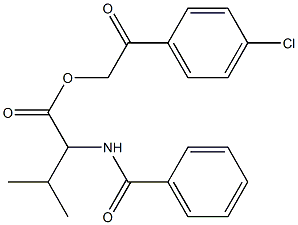 2-(4-chlorophenyl)-2-oxoethyl 2-(benzoylamino)-3-methylbutanoate Struktur