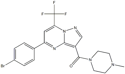 5-(4-bromophenyl)-3-[(4-methyl-1-piperazinyl)carbonyl]-7-(trifluoromethyl)pyrazolo[1,5-a]pyrimidine Struktur