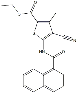 ethyl 4-cyano-3-methyl-5-(1-naphthoylamino)-2-thiophenecarboxylate Struktur