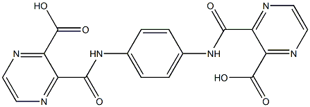 3-[(4-{[(3-carboxy-2-pyrazinyl)carbonyl]amino}anilino)carbonyl]-2-pyrazinecarboxylic acid Struktur