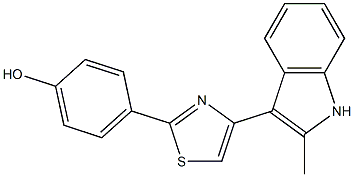 4-[4-(2-methyl-1H-indol-3-yl)-1,3-thiazol-2-yl]phenol Struktur