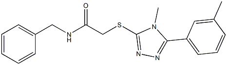 2-{[4-methyl-5-(3-methylphenyl)-4H-1,2,4-triazol-3-yl]sulfanyl}-N-(phenylmethyl)acetamide Struktur