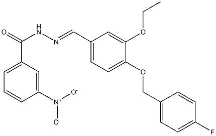 N'-{3-ethoxy-4-[(4-fluorobenzyl)oxy]benzylidene}-3-nitrobenzohydrazide Struktur