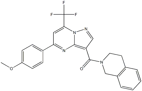 2-{[5-(4-methoxyphenyl)-7-(trifluoromethyl)pyrazolo[1,5-a]pyrimidin-3-yl]carbonyl}-1,2,3,4-tetrahydroisoquinoline Struktur