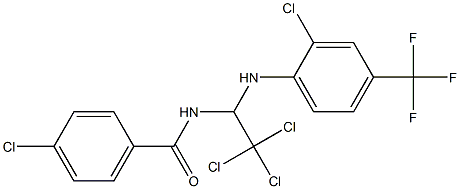 4-chloro-N-{2,2,2-trichloro-1-[2-chloro-4-(trifluoromethyl)anilino]ethyl}benzamide Struktur