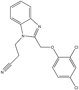 3-{2-[(2,4-dichlorophenoxy)methyl]-1H-benzimidazol-1-yl}propanenitrile Struktur