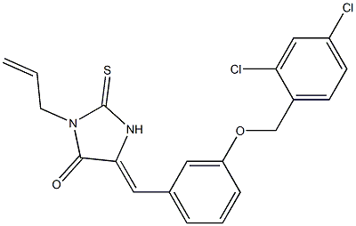 3-allyl-5-{3-[(2,4-dichlorobenzyl)oxy]benzylidene}-2-thioxo-4-imidazolidinone Struktur