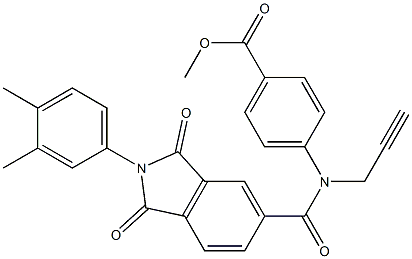 methyl 4-[{[2-(3,4-dimethylphenyl)-1,3-dioxo-2,3-dihydro-1H-isoindol-5-yl]carbonyl}(2-propynyl)amino]benzoate Struktur