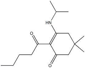 3-(isopropylamino)-5,5-dimethyl-2-pentanoyl-2-cyclohexen-1-one Struktur