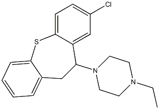 1-(8-chloro-10,11-dihydrodibenzo[b,f]thiepin-10-yl)-4-ethylpiperazine Struktur