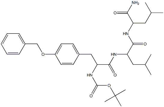 tert-butyl 2-{[1-({[1-(aminocarbonyl)-3-methylbutyl]amino}carbonyl)-3-methylbutyl]amino}-1-[4-(benzyloxy)benzyl]-2-oxoethylcarbamate Struktur