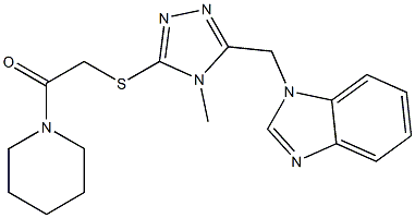 1-({4-methyl-5-[(2-oxo-2-piperidin-1-ylethyl)sulfanyl]-4H-1,2,4-triazol-3-yl}methyl)-1H-benzimidazole Struktur