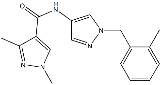 1,3-dimethyl-N-[1-(2-methylbenzyl)-1H-pyrazol-4-yl]-1H-pyrazole-4-carboxamide Struktur