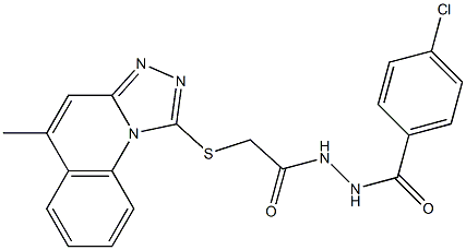 N'-(4-chlorobenzoyl)-2-[(5-methyl[1,2,4]triazolo[4,3-a]quinolin-1-yl)sulfanyl]acetohydrazide Struktur