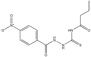 N-[(2-{4-nitrobenzoyl}hydrazino)carbothioyl]butanamide Struktur