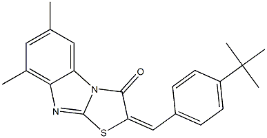 2-(4-tert-butylbenzylidene)-6,8-dimethyl[1,3]thiazolo[3,2-a]benzimidazol-3(2H)-one Struktur