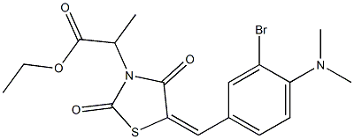 ethyl 2-{5-[3-bromo-4-(dimethylamino)benzylidene]-2,4-dioxo-1,3-thiazolidin-3-yl}propanoate Struktur