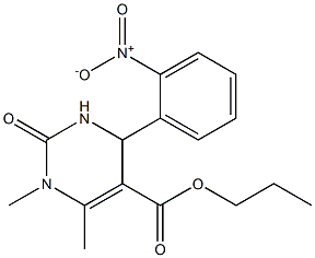 propyl 4-{2-nitrophenyl}-1,6-dimethyl-2-oxo-1,2,3,4-tetrahydropyrimidine-5-carboxylate Struktur