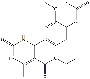 ethyl 4-[4-(acetyloxy)-3-methoxyphenyl]-6-methyl-2-oxo-1,2,3,4-tetrahydro-5-pyrimidinecarboxylate Struktur