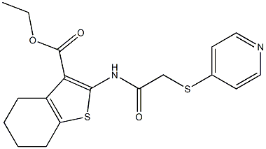 ethyl 2-{[(4-pyridinylsulfanyl)acetyl]amino}-4,5,6,7-tetrahydro-1-benzothiophene-3-carboxylate Struktur