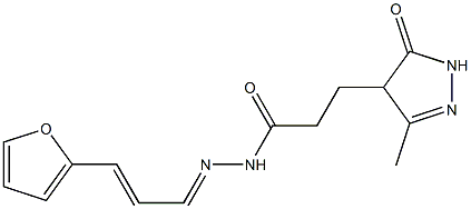 N'-[3-(2-furyl)-2-propenylidene]-3-(3-methyl-5-oxo-4,5-dihydro-1H-pyrazol-4-yl)propanohydrazide Struktur