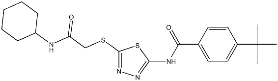 4-tert-butyl-N-(5-{[2-(cyclohexylamino)-2-oxoethyl]sulfanyl}-1,3,4-thiadiazol-2-yl)benzamide Struktur