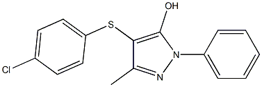 4-[(4-chlorophenyl)sulfanyl]-3-methyl-1-phenyl-1H-pyrazol-5-ol Struktur