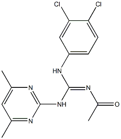 N''-acetyl-N-(3,4-dichlorophenyl)-N'-(4,6-dimethyl-2-pyrimidinyl)guanidine Struktur