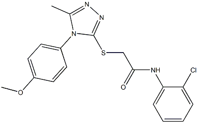 N-(2-chlorophenyl)-2-({5-methyl-4-[4-(methyloxy)phenyl]-4H-1,2,4-triazol-3-yl}sulfanyl)acetamide Struktur