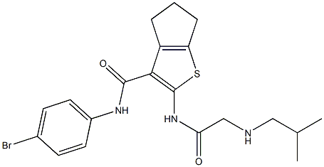 N-(4-bromophenyl)-2-{[(isobutylamino)acetyl]amino}-5,6-dihydro-4H-cyclopenta[b]thiophene-3-carboxamide Struktur