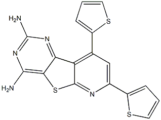 2-amino-7,9-di(2-thienyl)pyrido[3',2':4,5]thieno[3,2-d]pyrimidin-4-ylamine Struktur