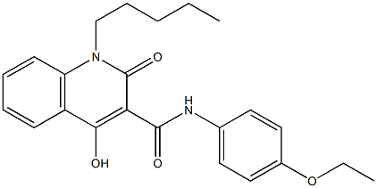 N-[4-(ethyloxy)phenyl]-4-hydroxy-2-oxo-1-pentyl-1,2-dihydroquinoline-3-carboxamide Struktur