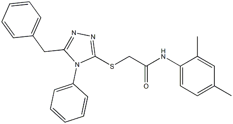 2-[(5-benzyl-4-phenyl-4H-1,2,4-triazol-3-yl)sulfanyl]-N-(2,4-dimethylphenyl)acetamide Struktur