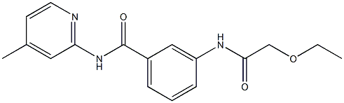 3-[(ethoxyacetyl)amino]-N-(4-methyl-2-pyridinyl)benzamide Struktur