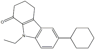 6-cyclohexyl-9-ethyl-2,3,4,9-tetrahydro-1H-carbazol-1-one Struktur