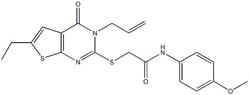 2-[(3-allyl-6-ethyl-4-oxo-3,4-dihydrothieno[2,3-d]pyrimidin-2-yl)sulfanyl]-N-(4-methoxyphenyl)acetamide Struktur