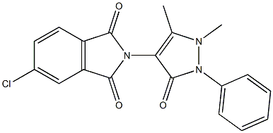 5-chloro-2-(1,5-dimethyl-3-oxo-2-phenyl-2,3-dihydro-1H-pyrazol-4-yl)-1H-isoindole-1,3(2H)-dione Struktur