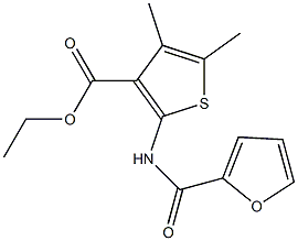 ethyl 2-(2-furoylamino)-4,5-dimethyl-3-thiophenecarboxylate Struktur