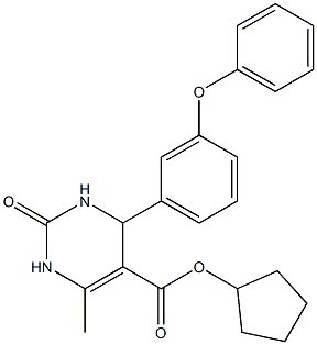 cyclopentyl 6-methyl-2-oxo-4-(3-phenoxyphenyl)-1,2,3,4-tetrahydro-5-pyrimidinecarboxylate Struktur