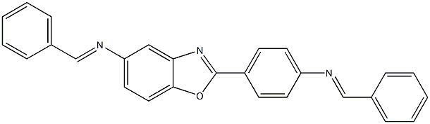 N-benzylidene-N-{4-[5-(benzylideneamino)-1,3-benzoxazol-2-yl]phenyl}amine Struktur